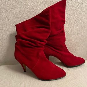 Rush Red Suede 3 inch heel boots